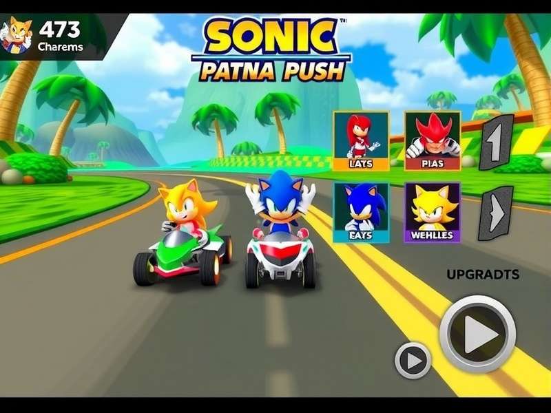Sonic Sprint Patna Push character selection screen showing diverse avatars