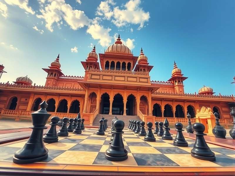Mysore Rajah game board with pieces