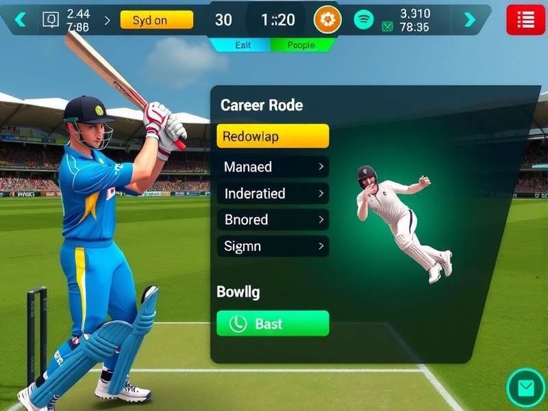 Cricket Ace Hero bowling control interface