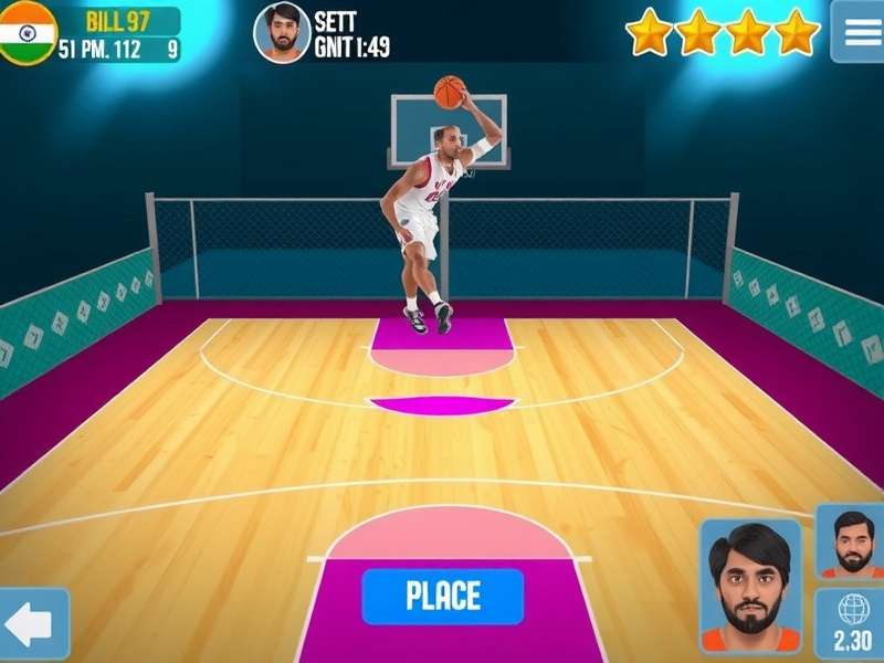 Fast Break Frenzy India gameplay screenshot showing basketball action
