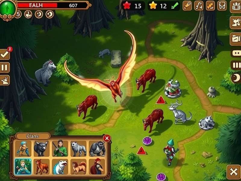 Forest Monarch Battle strategy map showing territory control and resource nodes