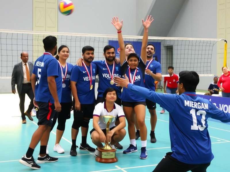 Volley Dominators Mumbai team in action during a professional match