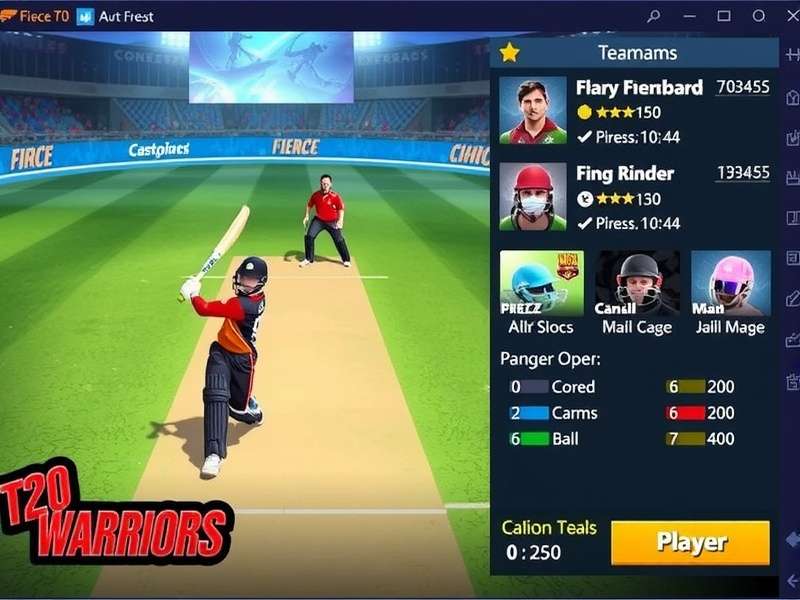Fierce T20 Warriors gameplay screenshot showing batting action