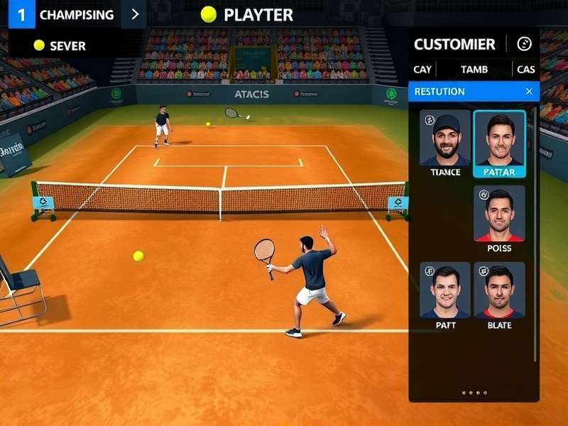 Indian Tennis Serve Conqueror gameplay screenshot showing intense tennis match