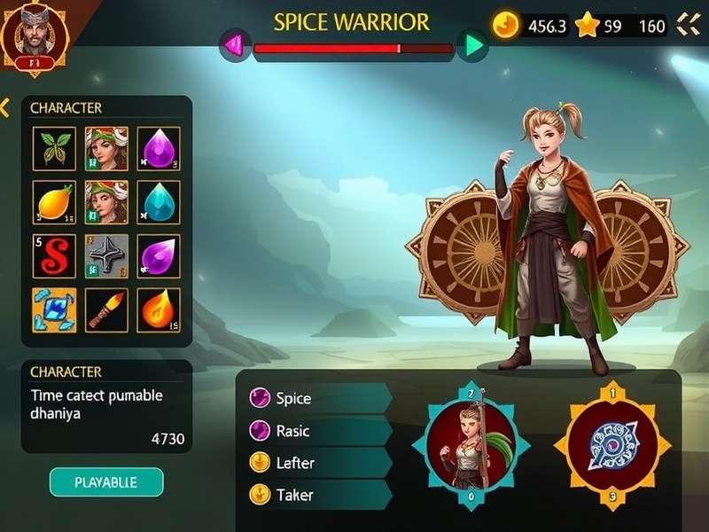 Spice Warrior Dhaniya character customization interface