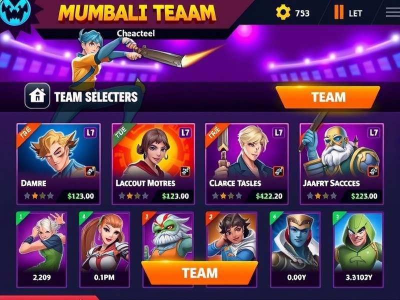 Mumbai Strikers team selection interface