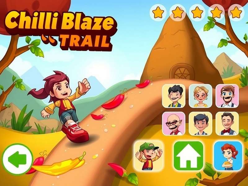Chilli Blaze Trail character selection screen showing diverse avatars