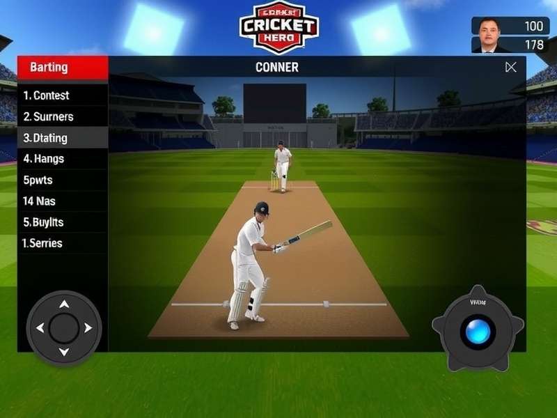 Cricket Ace Hero gameplay screenshot showing batting interface