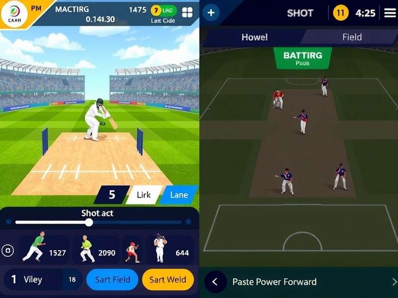 Punjab Power Forward gameplay screenshot showing cricket field and characters