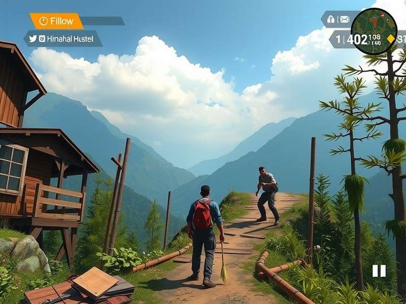 Himachal Hustle gameplay screenshot showing mountain exploration