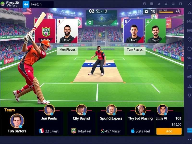 Fierce T20 Warriors team management interface showing player selection