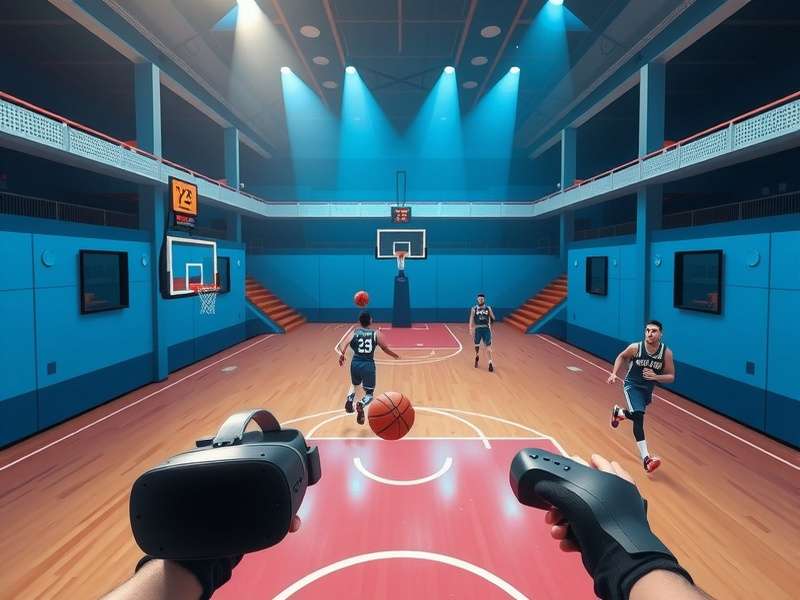 Basketball Blitz VR gameplay screenshot showing immersive virtual reality basketball action