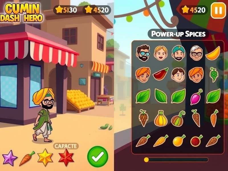 Cumin Dash Hero character selection screen with diverse Indian avatars