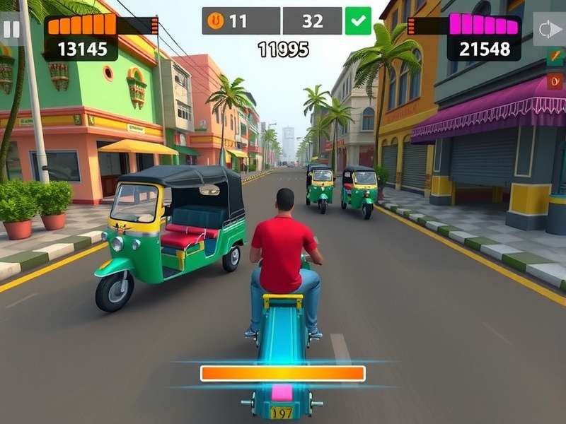 Tuk Tuk Jugaad Challenge gameplay screenshot showing Indian street environment
