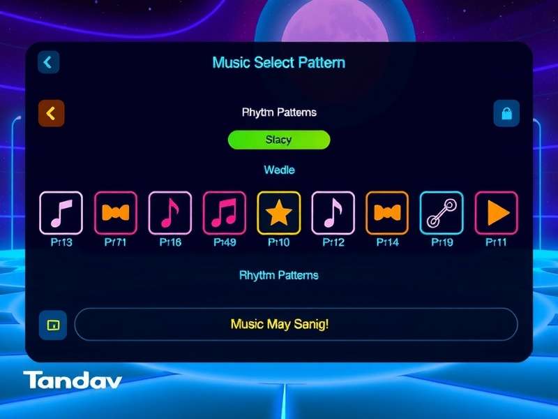 Tandav Rhythm Wave gameplay screenshot showing rhythm patterns