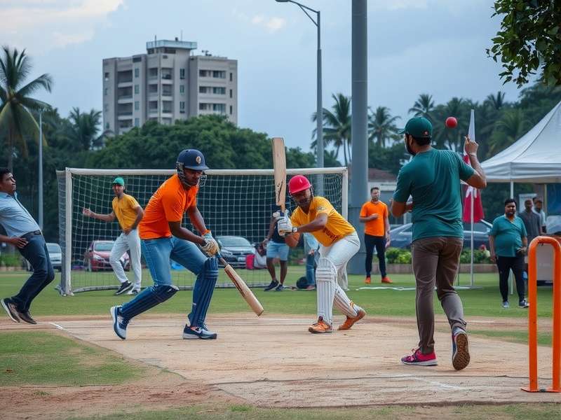 Koramangala Cricket Frenzy match in urban setting
