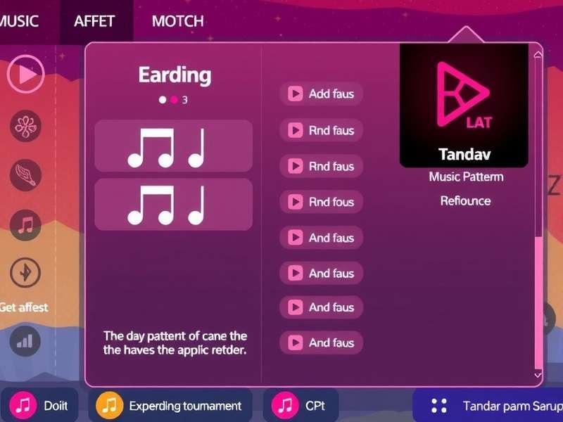 Tandav Rhythm Wave music selection screen