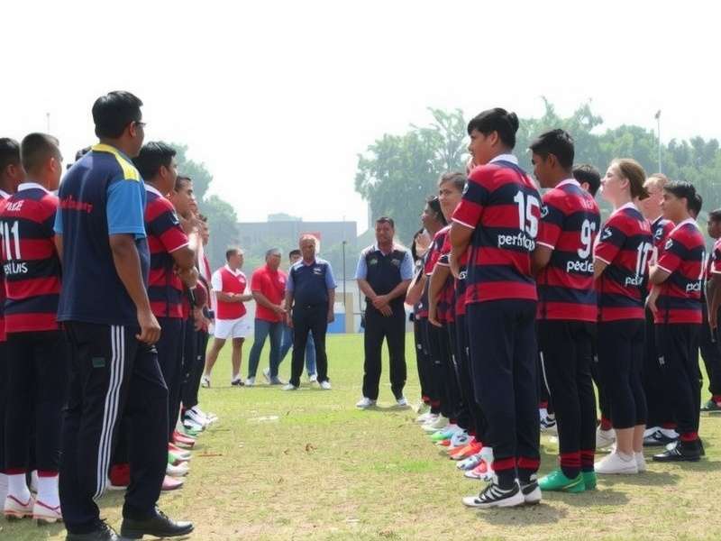 Team lineup during EA Sports Rugby India Tour opening ceremony
