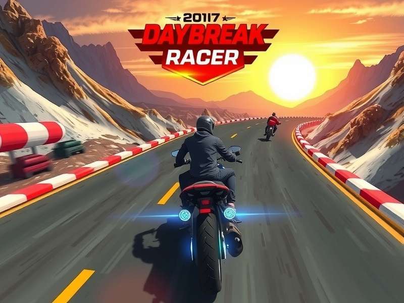 Daybreak Racer Himalayan mountain track racing environment