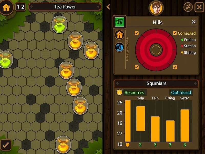 Maverick Tea Tactics gameplay screenshot showing tea brewing interface