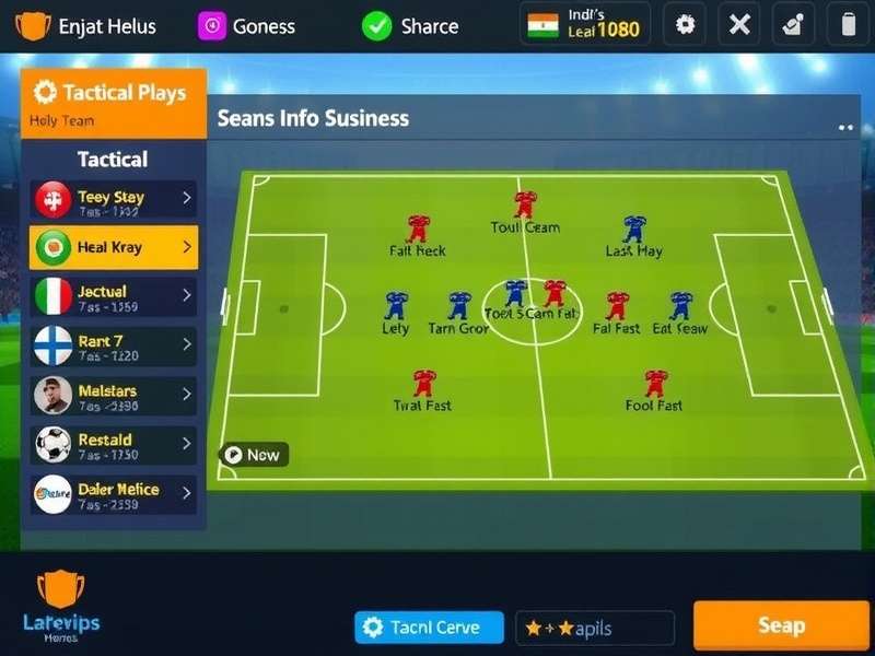 India S Football Heroes gameplay screenshot showing tactical interface