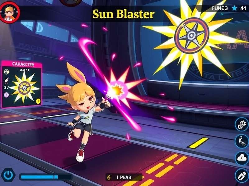 Sun Blaster Ace gameplay screenshot showing character combat