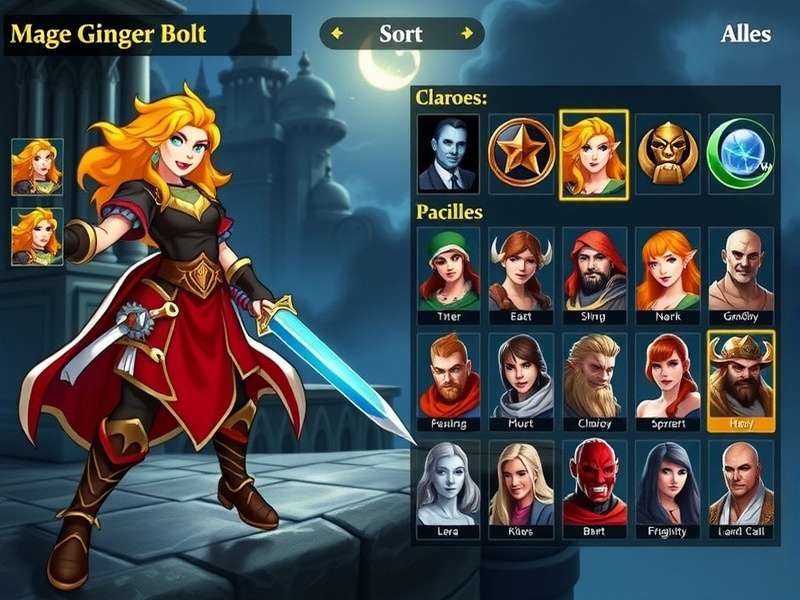 Mage Ginger Bolt character progression interface
