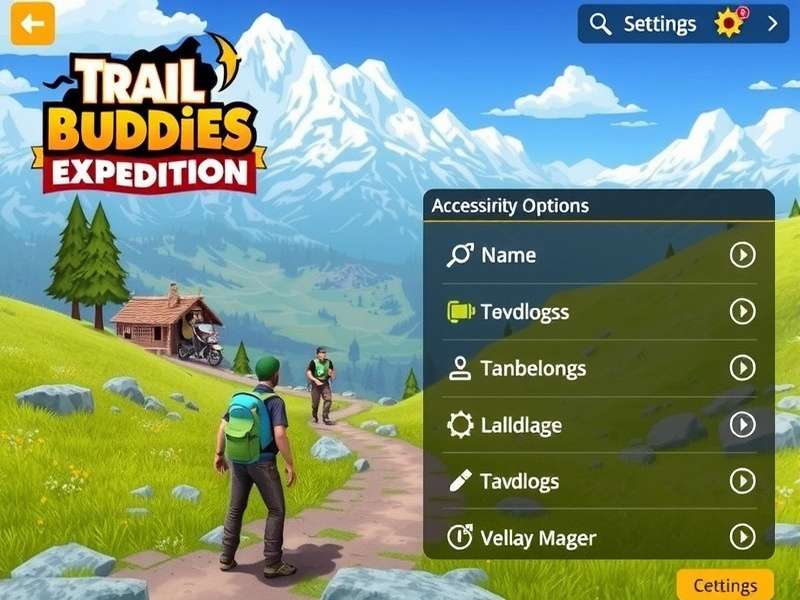 Trail Buddies Expedition showing different accessibility options in settings menu