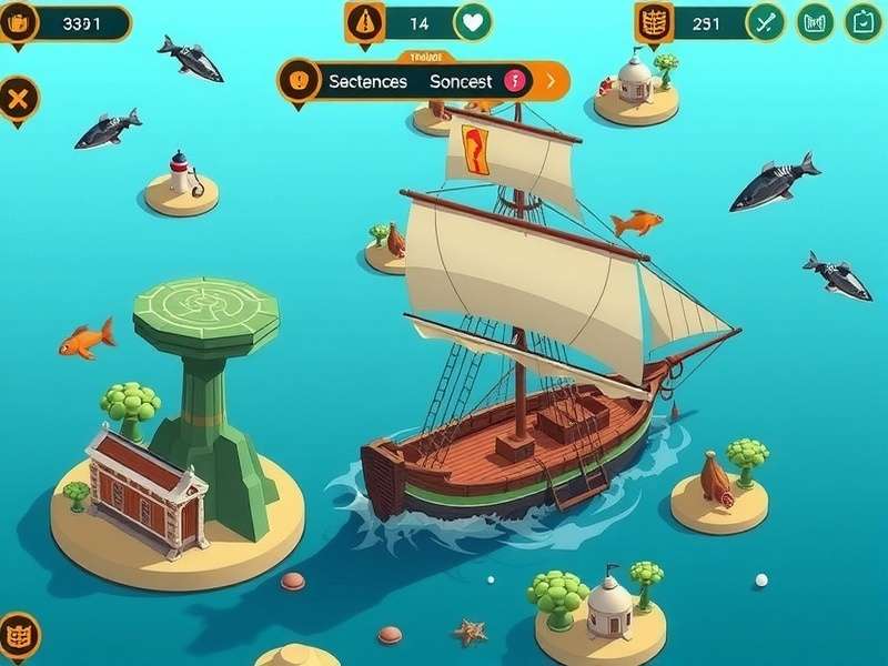 Gala Mariner Adventure gameplay screenshot showing ship navigation