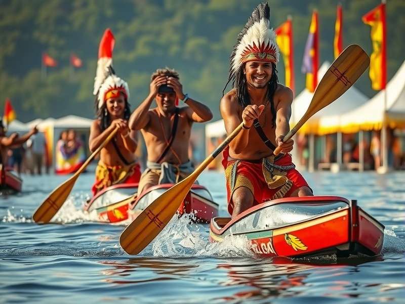 Modern Indian Paddle Warriors competition with safety equipment