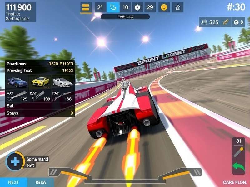 Sprint Legend Elite vehicle customization interface showing extensive modification options