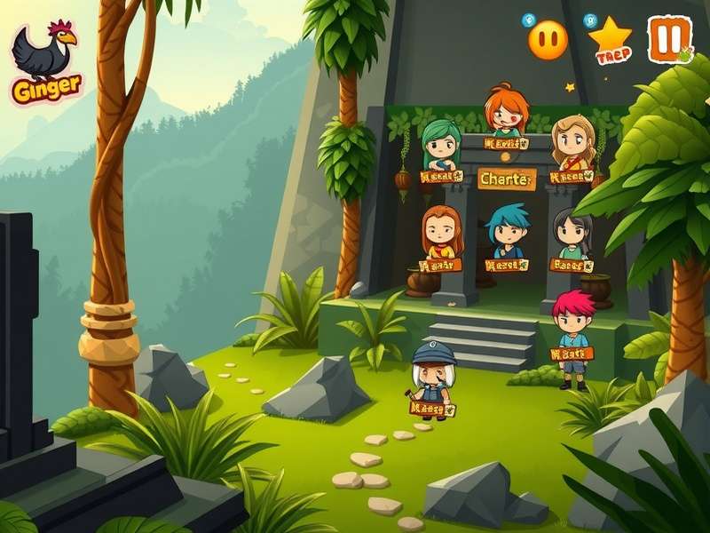 Ancient temple environment in Ginger Trek Jungle Adventure