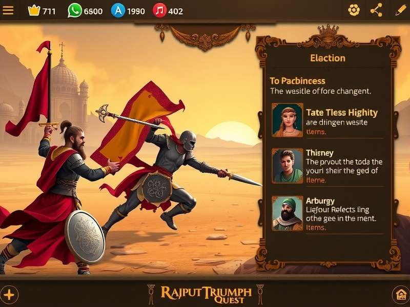 Rajput Triumph Quest character selection screen