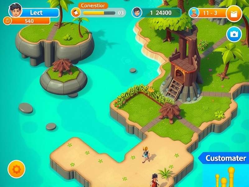 Tropical Tide Trek gameplay screenshot showing character exploration