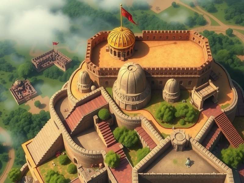 Historical depiction of Chitradurga Fort battle scenes