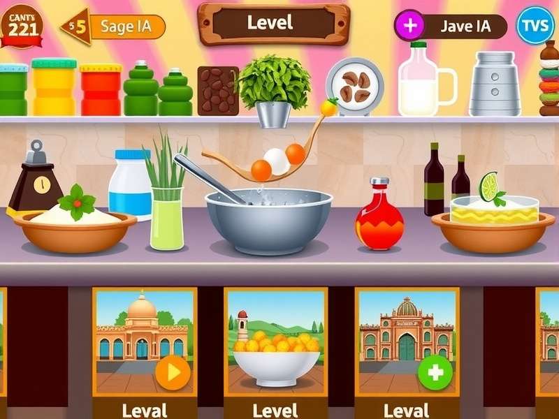 Juicy Chaat Quest cooking interface showing ingredient selection