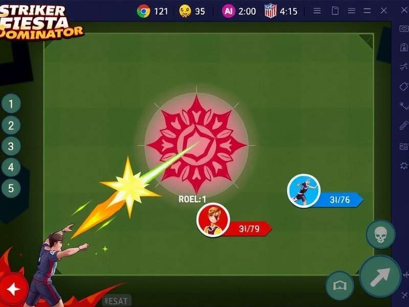 Striker Fiesta Dominator gameplay screenshot showing character in action