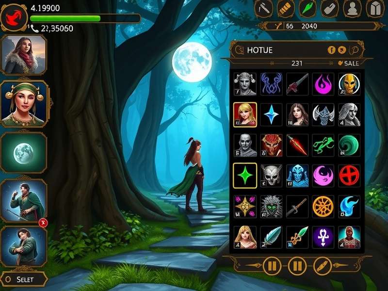 Sacred Odyssey Heavenly Quest character selection screen with diverse classes