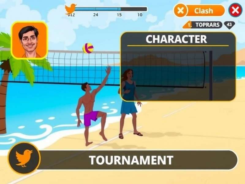 Desi Beach Volley Fun character selection screen