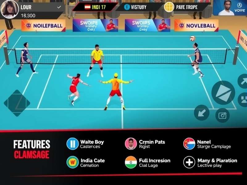 India Volley Elite feature showcase with multiple gameplay elements
