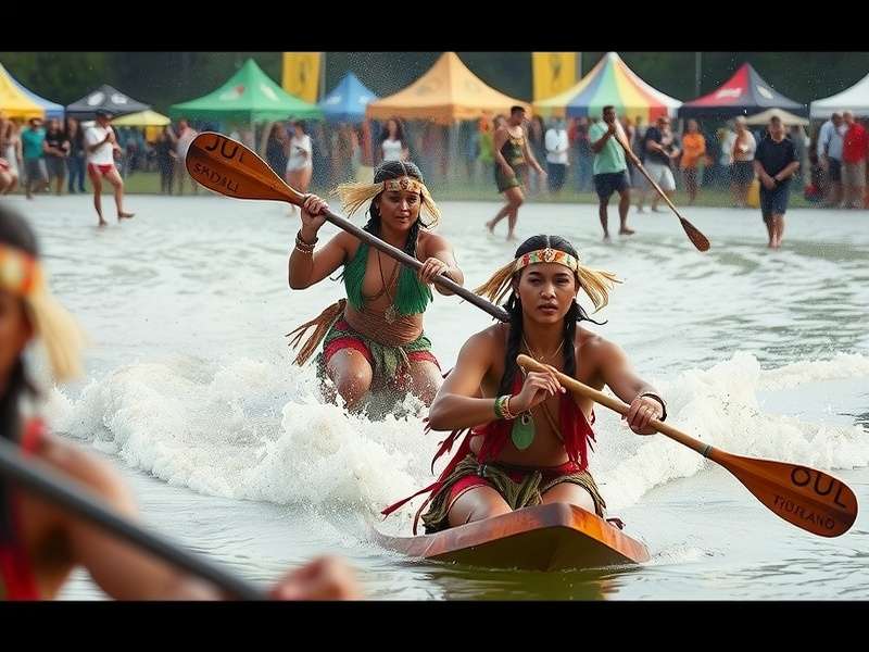 Cultural festival featuring Indian Paddle Warriors demonstration