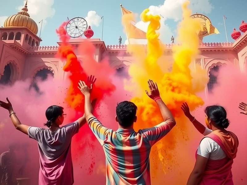 Vibrant Holi Carnival cultural elements and traditional celebrations