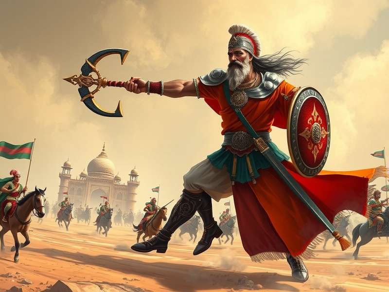 Prithviraj S Mace Warlord in Battle Historical depiction of Prithviraj S Mace Warlord in battle