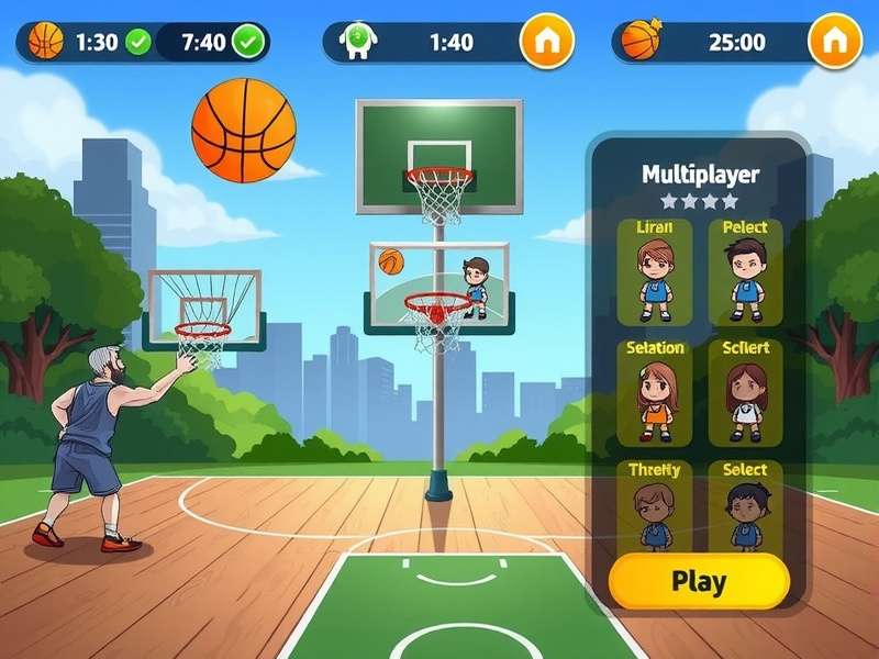 Basket Bounce Glory gameplay screenshot showing basketball action
