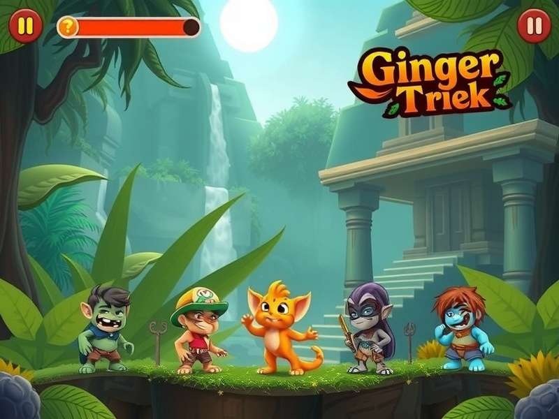 Character lineup from Ginger Trek Jungle Adventure