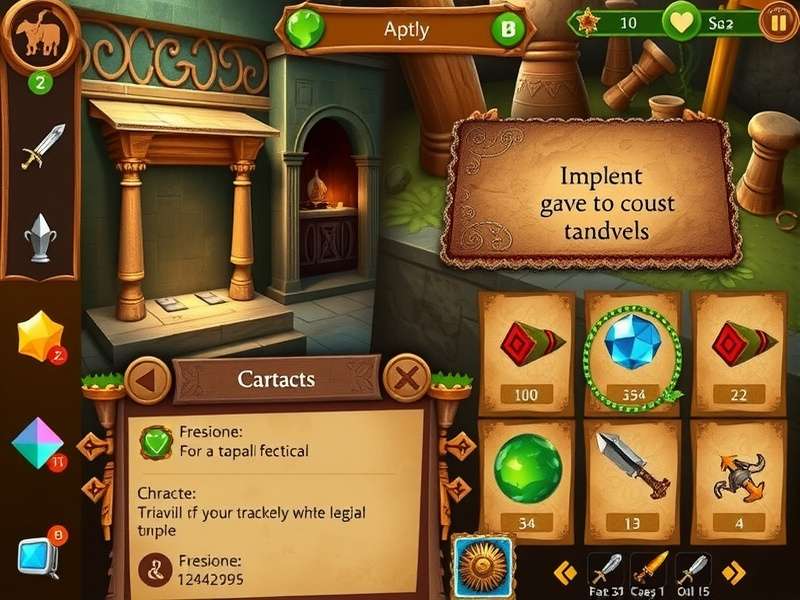 Treasure Quest Ancient puzzle solving interface