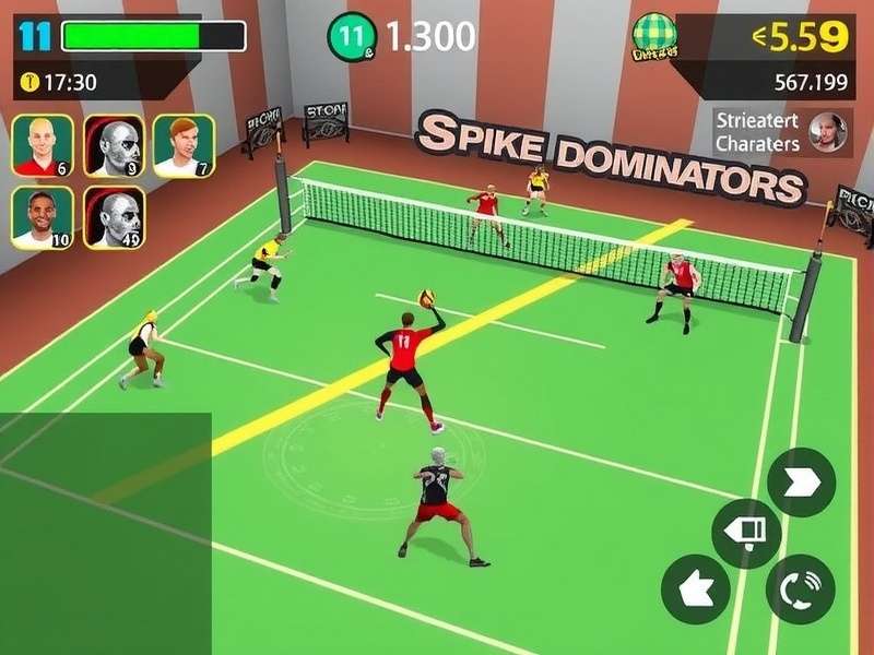 Spike Dominators character selection screen showing diverse roster