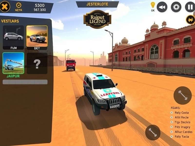 Rajput Rally Legend gameplay screenshot showing desert racing