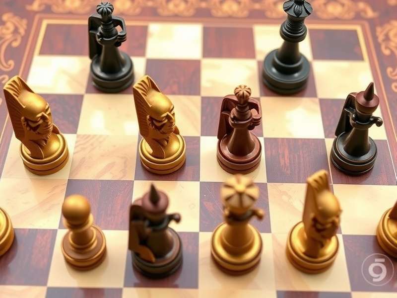 Detailed view of Yogi S Chess Odyssey pieces showing unique designs