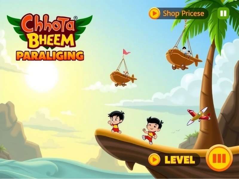 Chhota Bheem Beach Paragliding level selection screen
